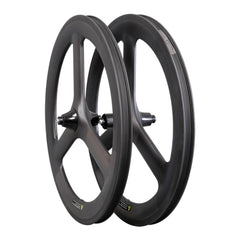 ICAN Carbon 20 inch 3 Spoke Wheelset for BMX bike /Folding bike/Road bike Clincher Tubeless Ready 